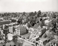 Circa 1899. General view, Los Angeles. The righthand section of a three-part panoramic series.